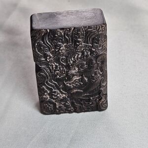Natural Ebony Black Wood Carved Lighter Outer Casing for Zippo Insert Kit
